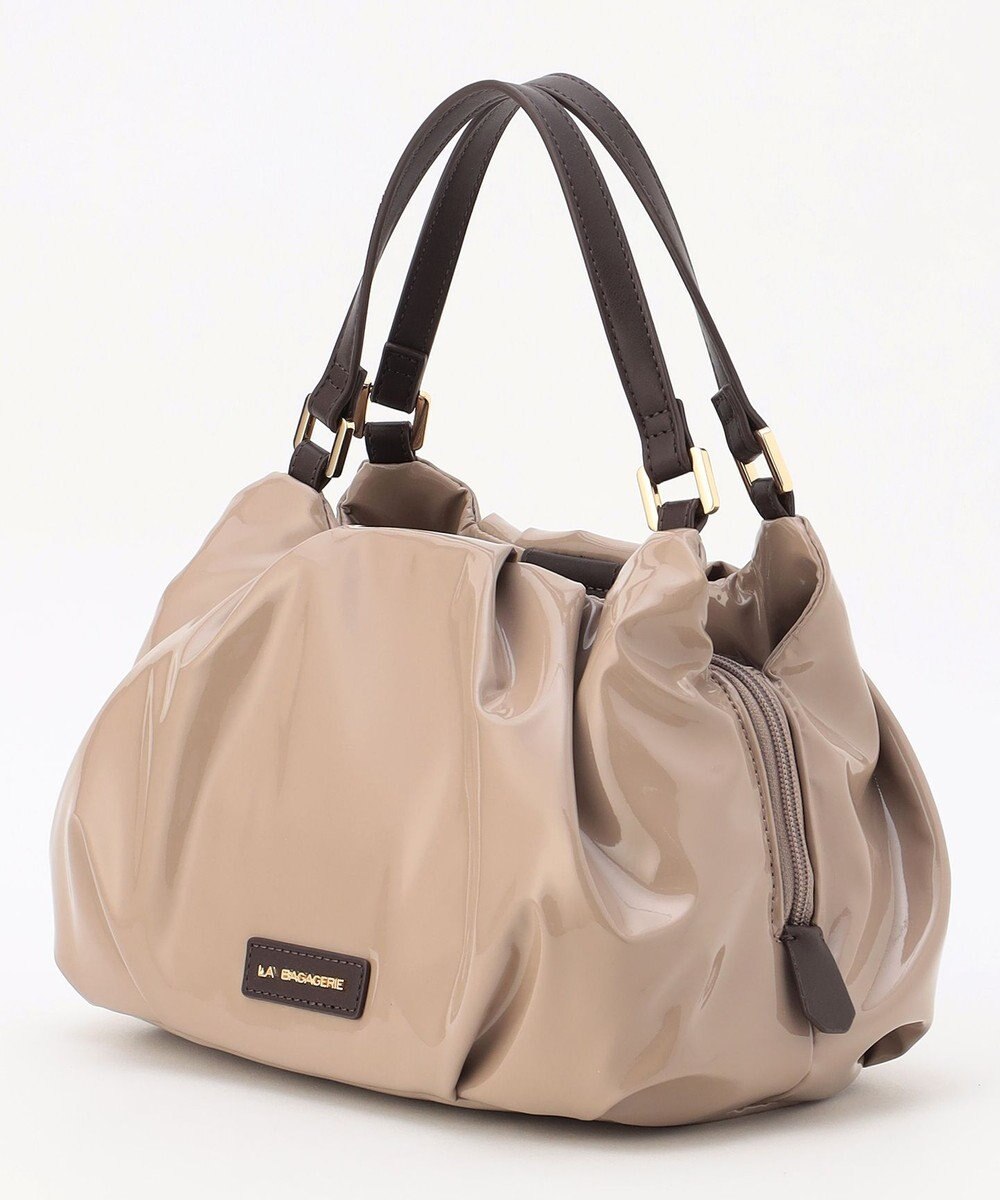LA BAGAGERIE ソフトエナメル2WAYハンドバッグ Sサイズ 