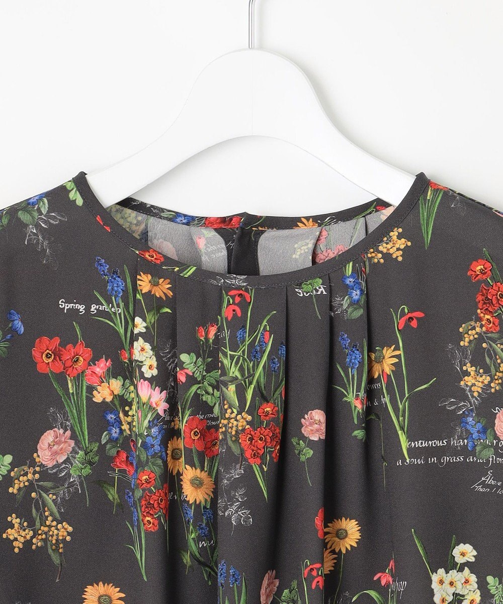 自由区 【洗える】フラワーガーデンプリント ブラウス 