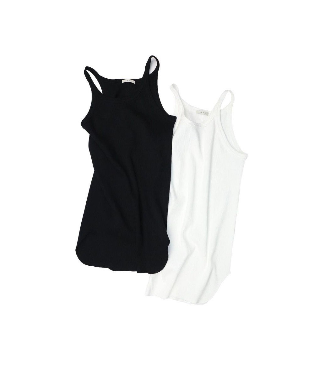 LENO TANK TOP　テレコタンクトップカットソー 