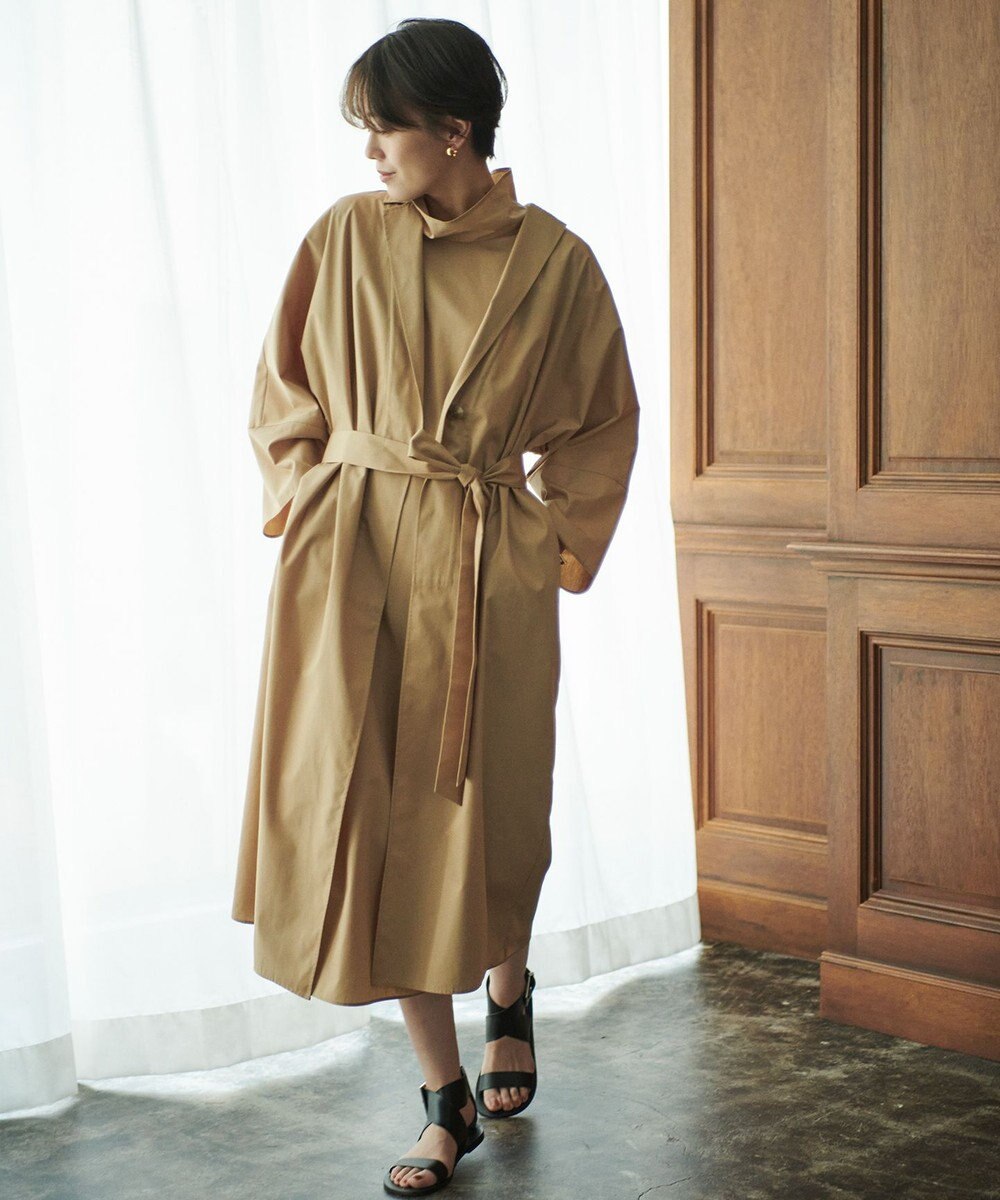 #Newans 【洗える】AMELIA / ハイネックナローシルエットワンピース 