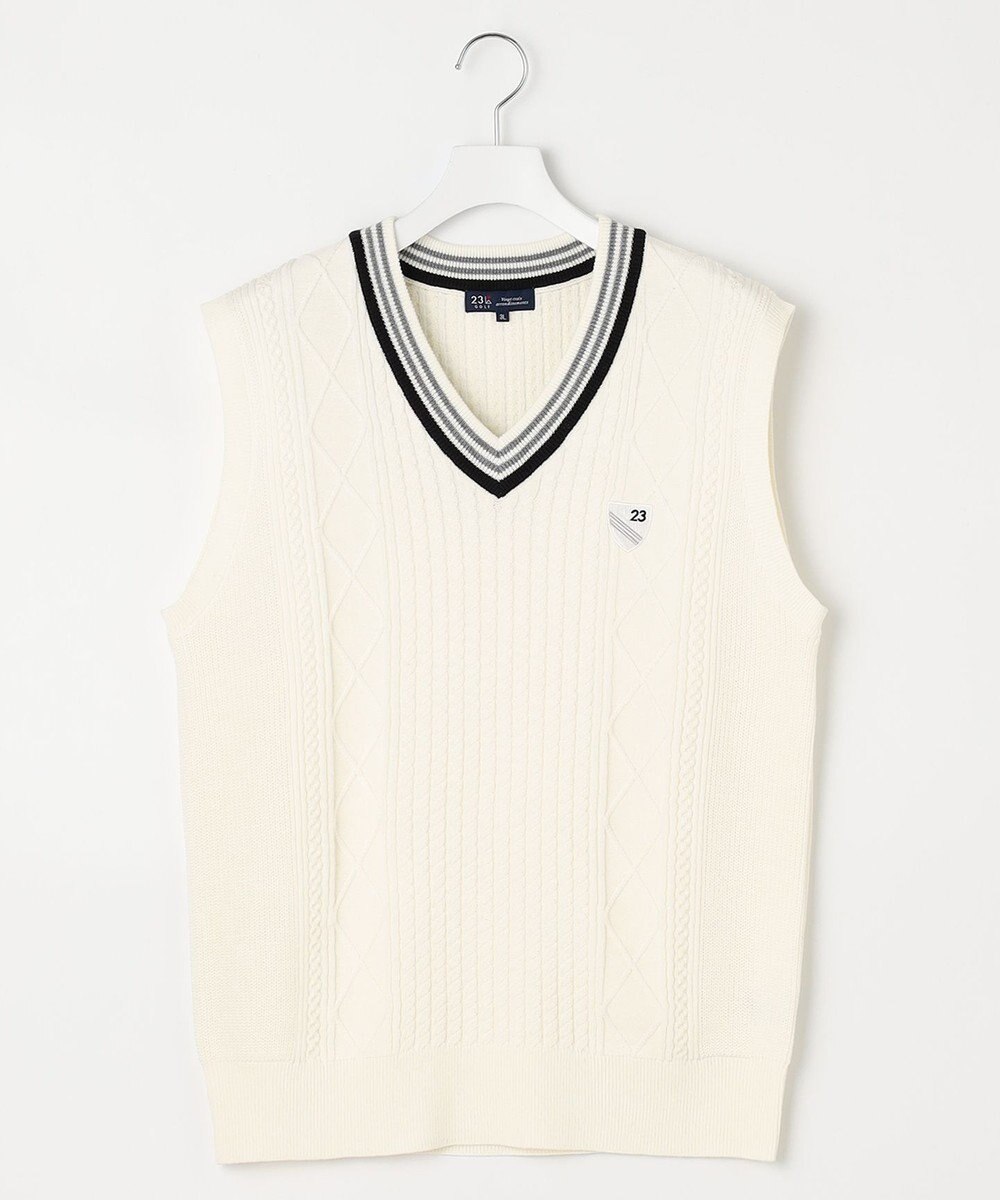23区GOLF 【MEN】【キングサイズ】コットンブレンド ニットベスト 