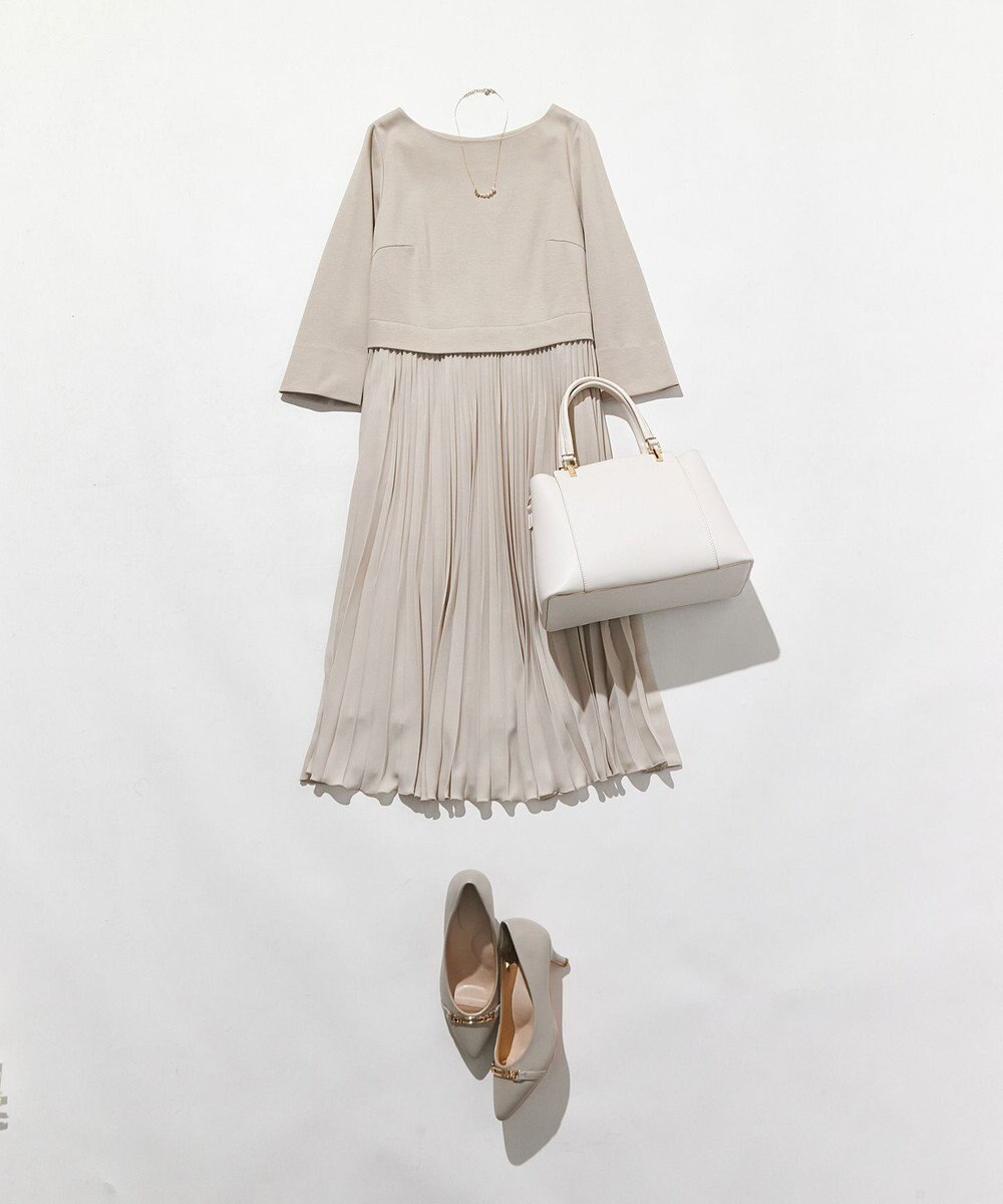 組曲 L 【KUMIKYOKU NAVY】ジャージーコンビプリーツ ワンピース 