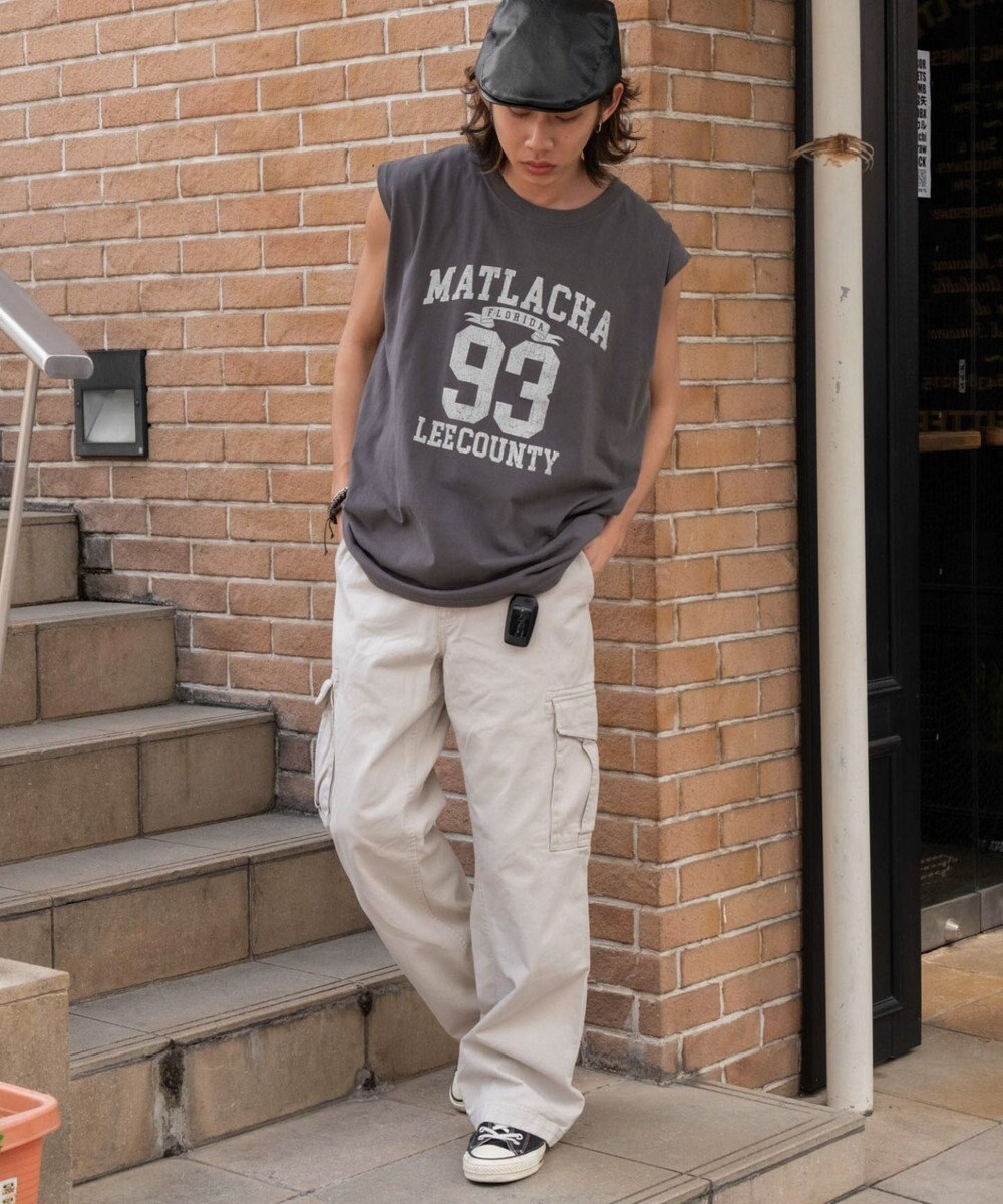 WEGO 【ユニセックス着用ITEM/MLサイズ展開】ヴィンテージライクグラフィックノースリーブ 