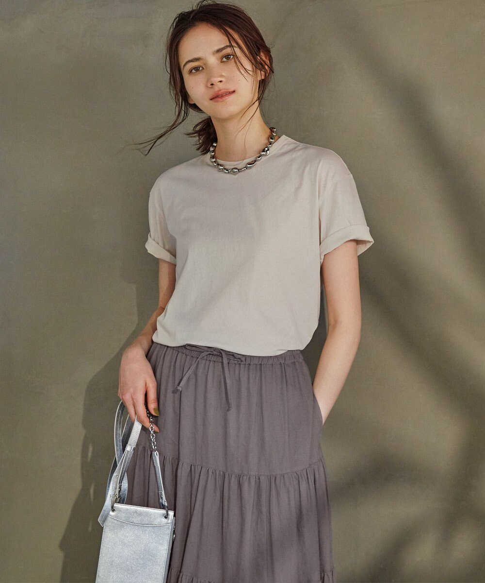 23区 S 【SLOW/一部店舗限定】ブライトリネン  ティアード スカート 