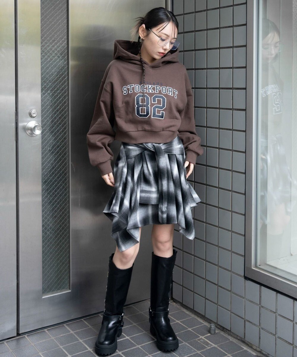 WEGO ロゴショートプルパーカー 