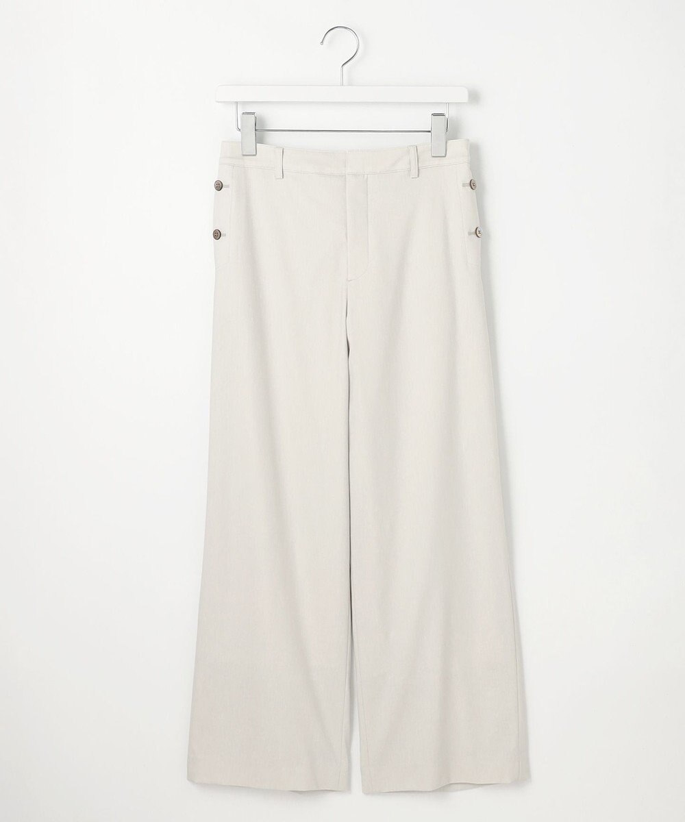 J.PRESS LADIES S 【セットアップ対応・洗える】セルロースリネンストレッチ ワイド パンツ 