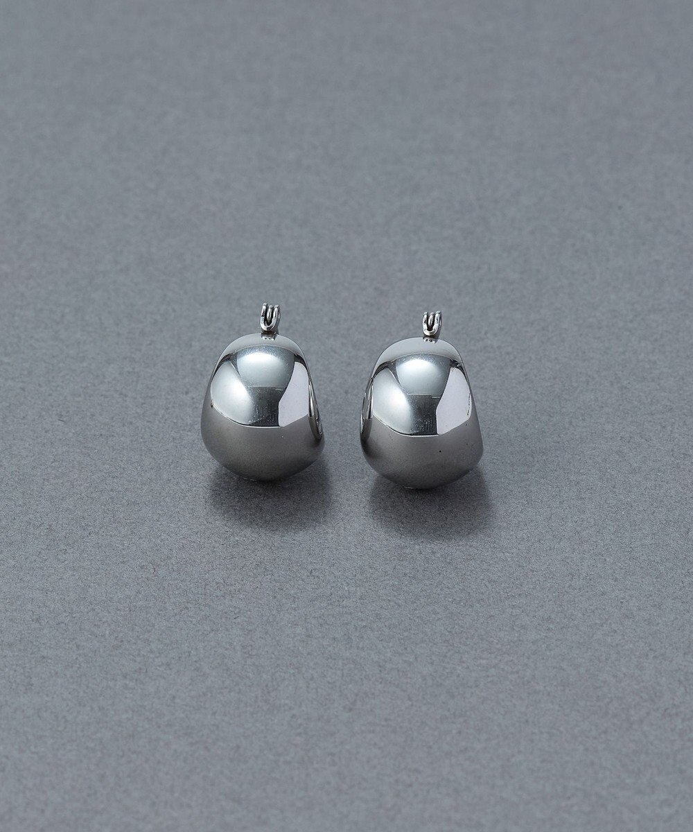 Phoebe 〈金属アレルギー対応〉ドームメタルフープピアス/シルバー　シンプル/大振り 