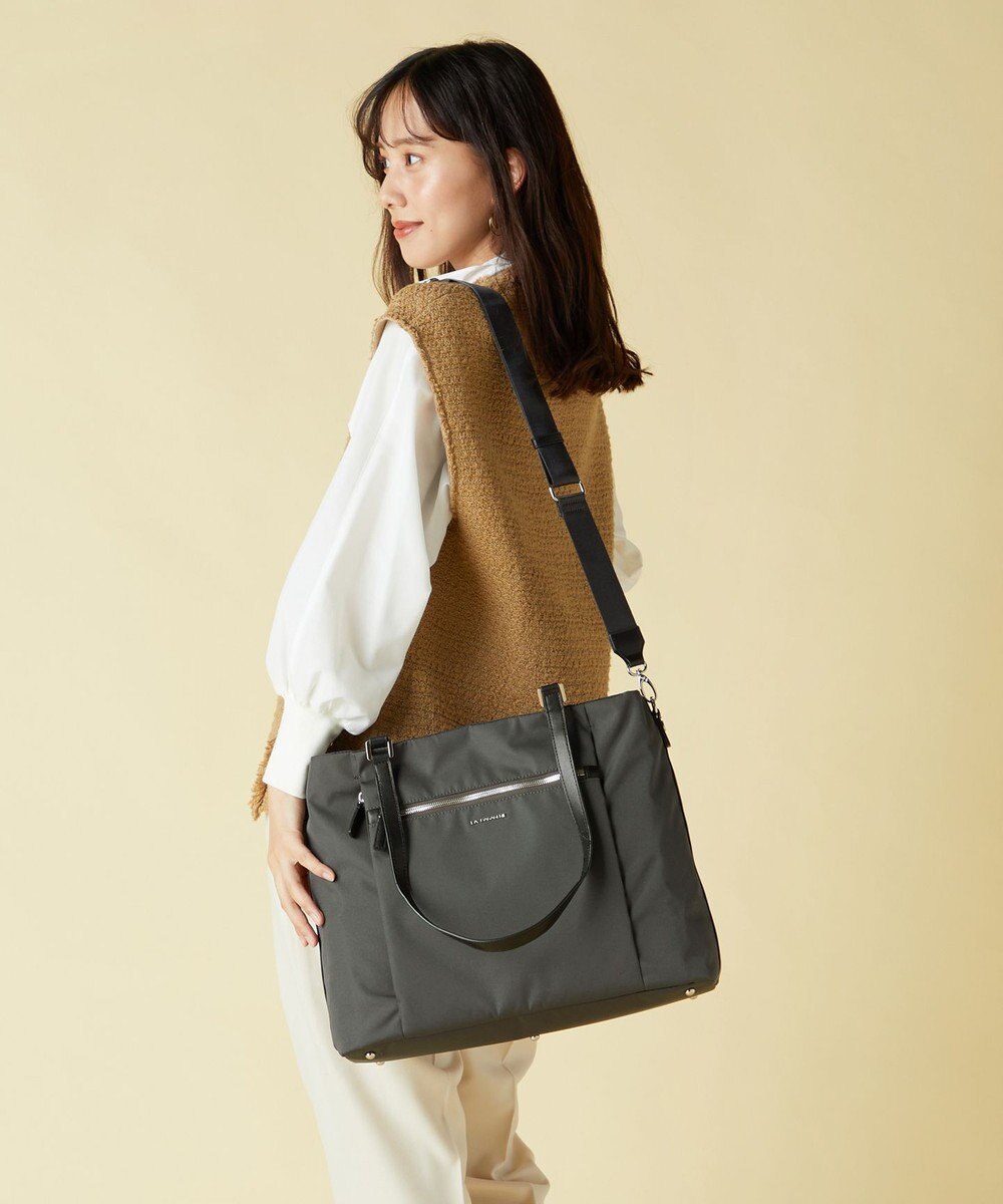 LA BAGAGERIE コーデュラ×リサイクルレザー　スクエアトート 