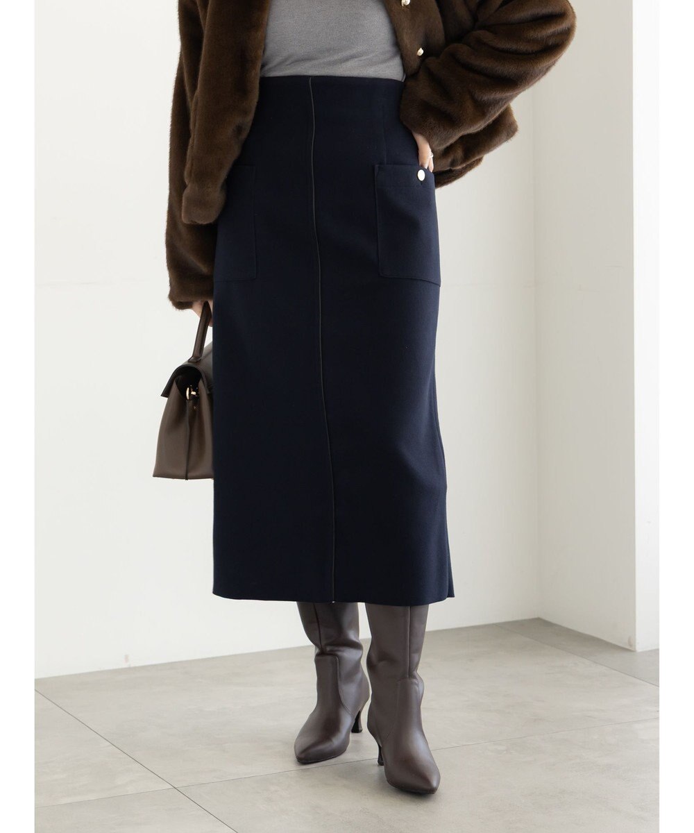 Te chichi メルトンジャージーナロースカート 