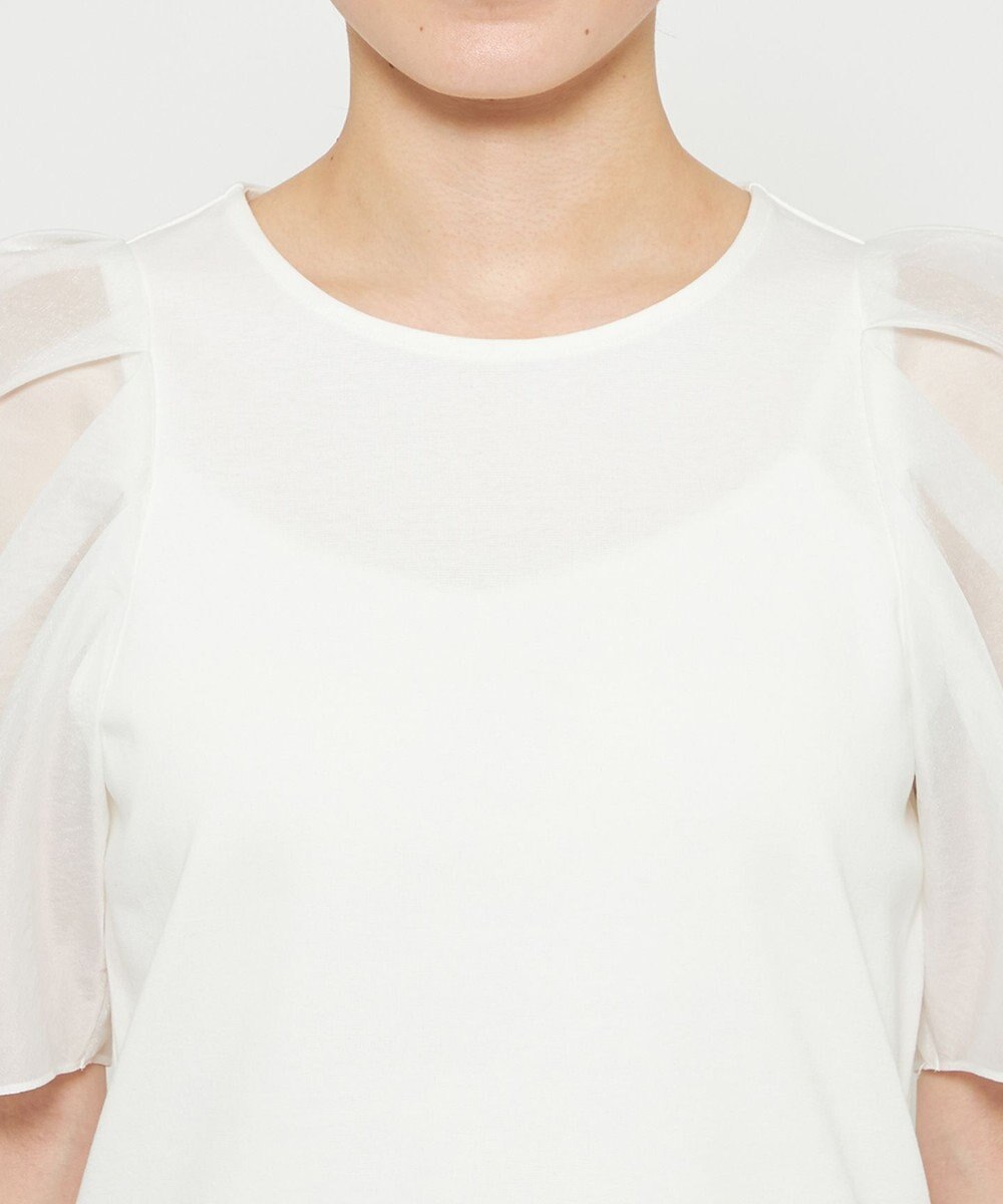 uncrave ダブルフェイスジャージー オーガンジーコンビトップス 