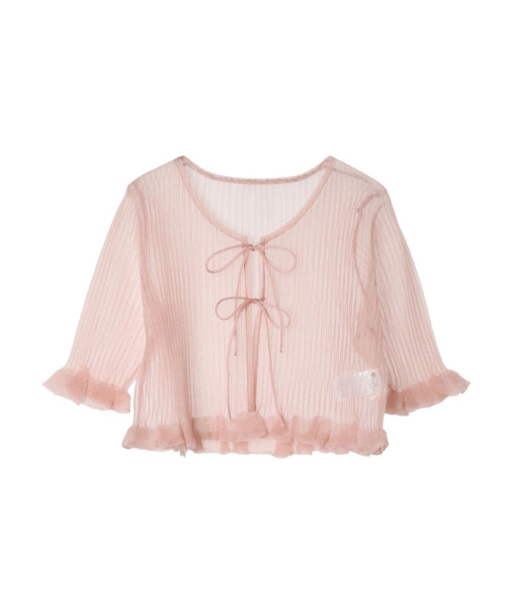 earth music&ecology シアーラメフリルカーディガン 