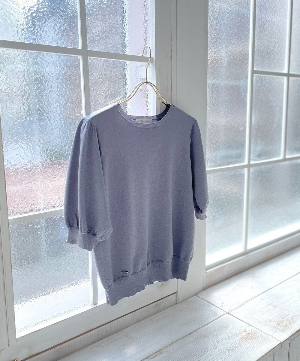 Feroux 【接触冷感・UVカット・洗える】クルーネックハーフスリーブ プルオーバー 
