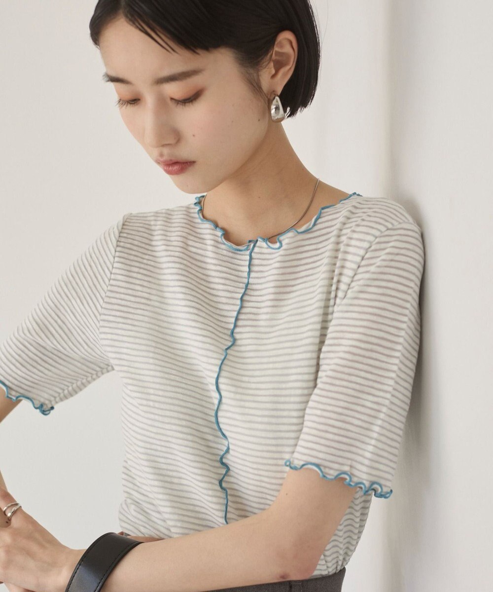 WEGO 【ANGIE VINTAGE】シアーボーダーメロウトップス 