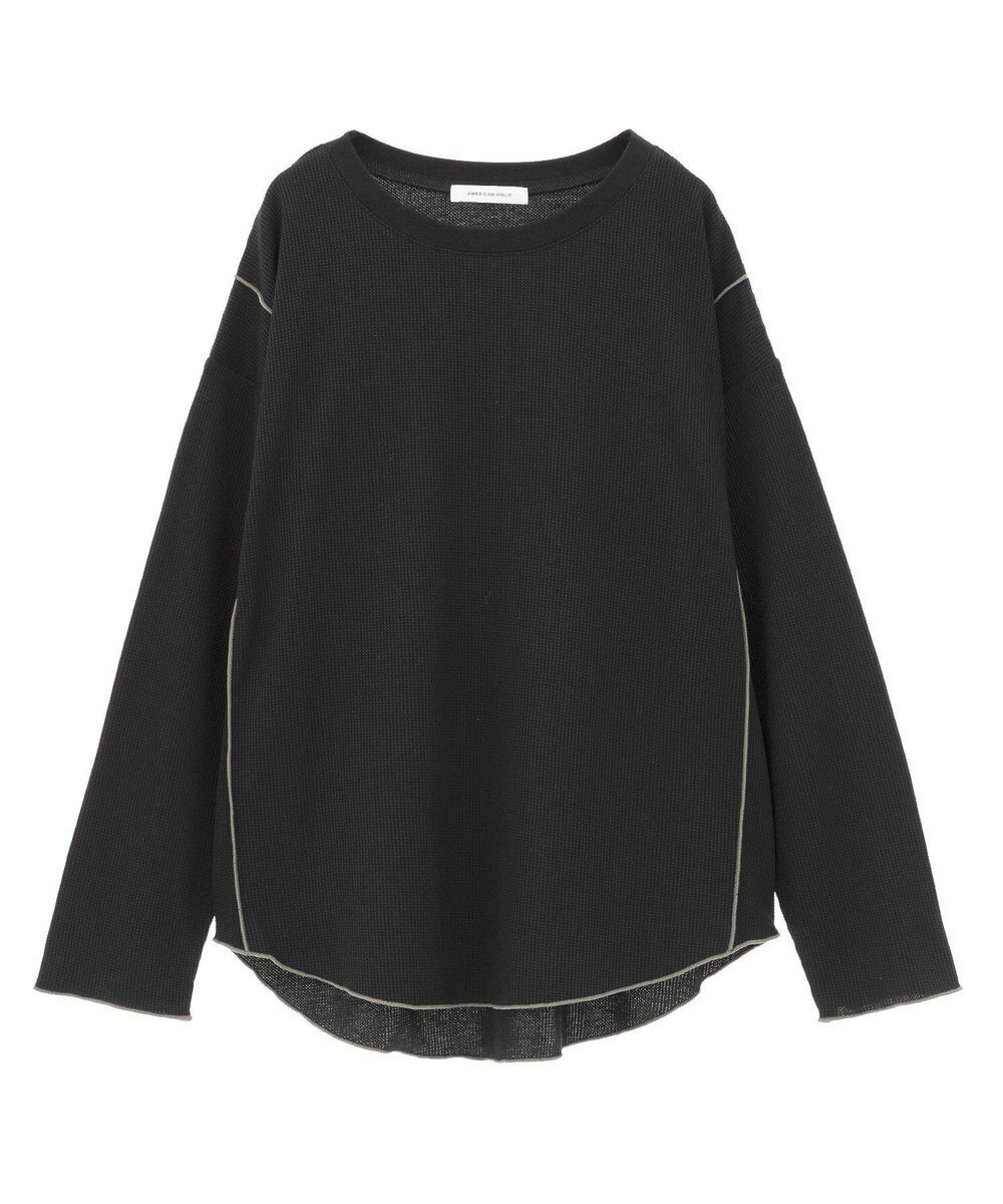 AMERICAN HOLIC 【WEB限定】ワッフル配色メロープルオーバー 