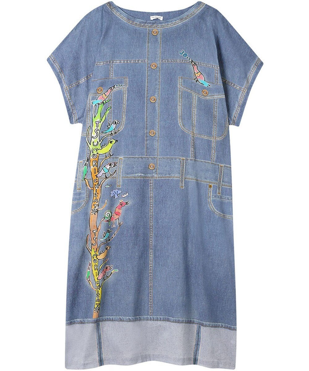 tsumori chisato SLEEP ツモリチサト ワンピース 綿100%(本体) 楊柳素材 3分袖 半袖 ロング丈 レディース UNT115 /ワコール 