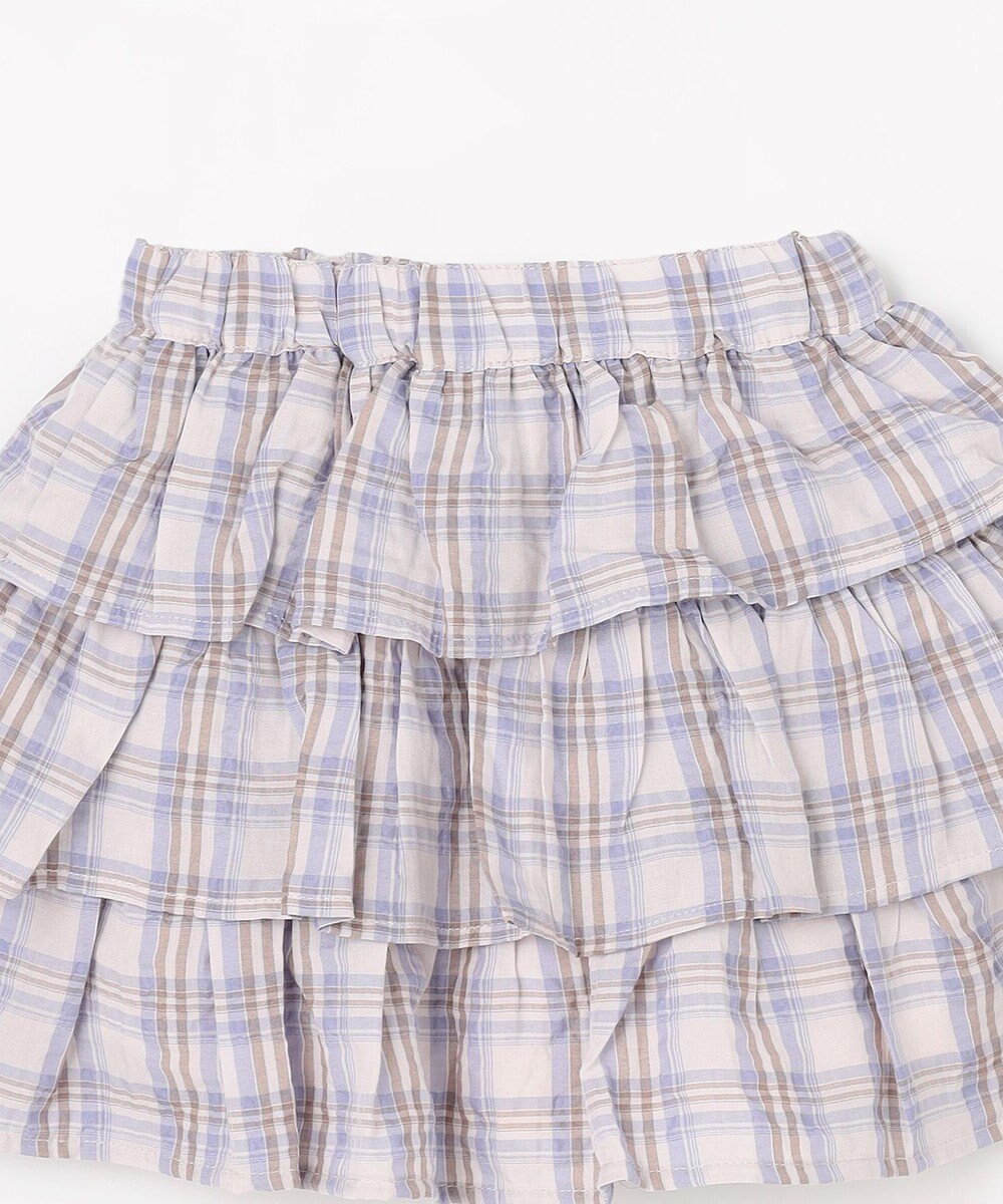 ANY KIDS 【洗濯機可能】ティアード チェックスカパン 