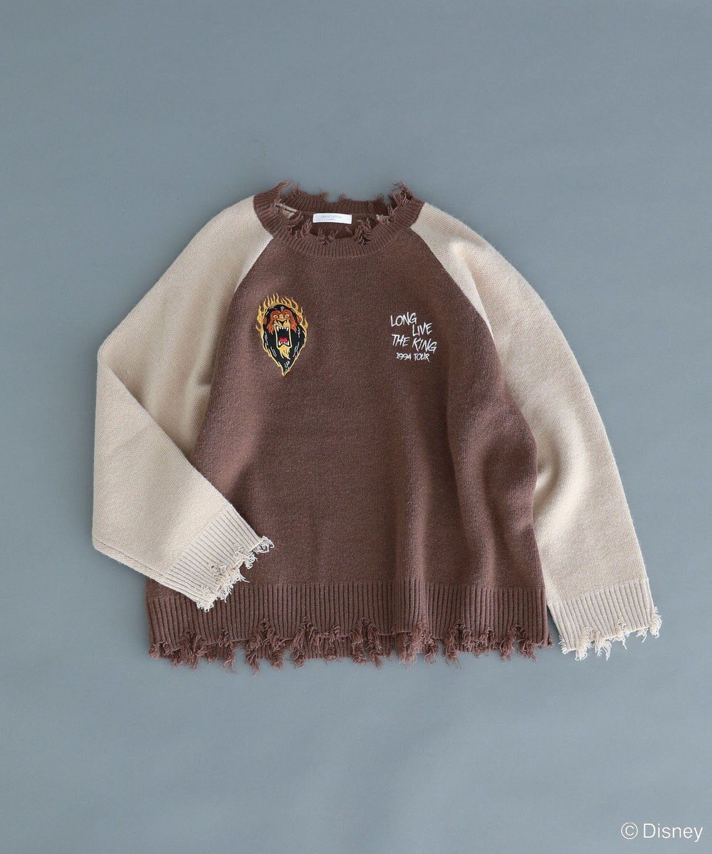 Green Parks VILLAINS/スカー/ダメージラグラン配色ニット 