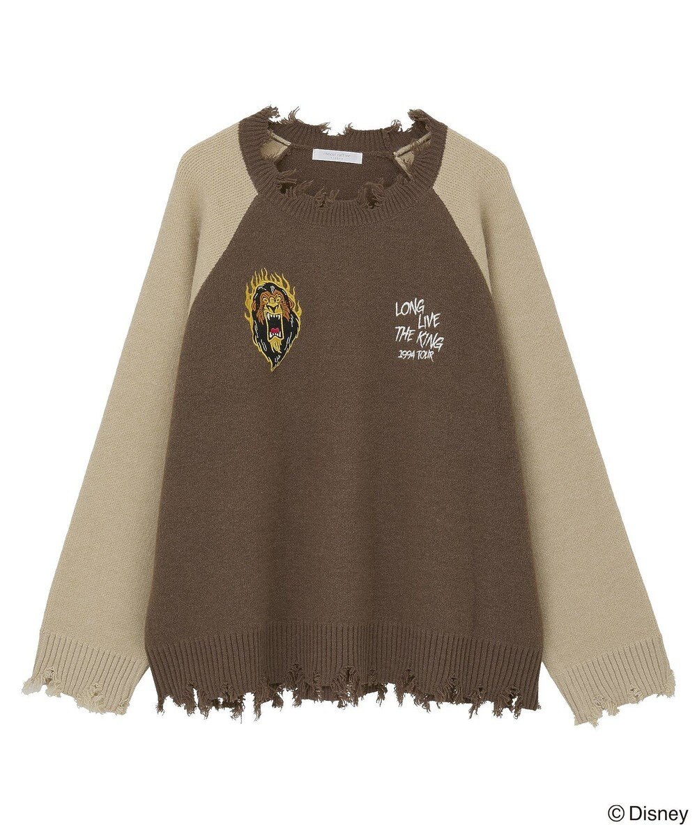 Green Parks VILLAINS/スカー/ダメージラグラン配色ニット 