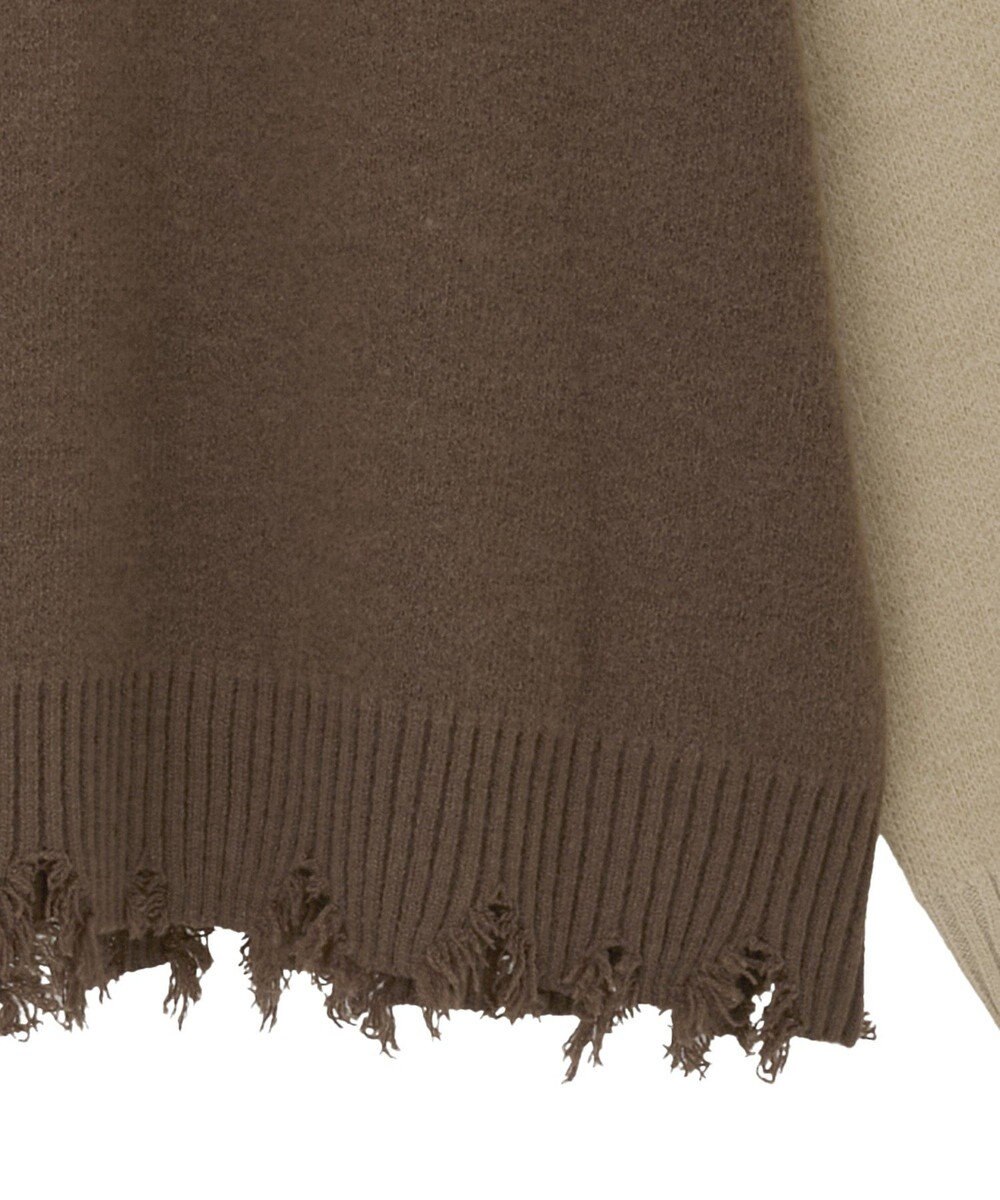 Green Parks VILLAINS/スカー/ダメージラグラン配色ニット 