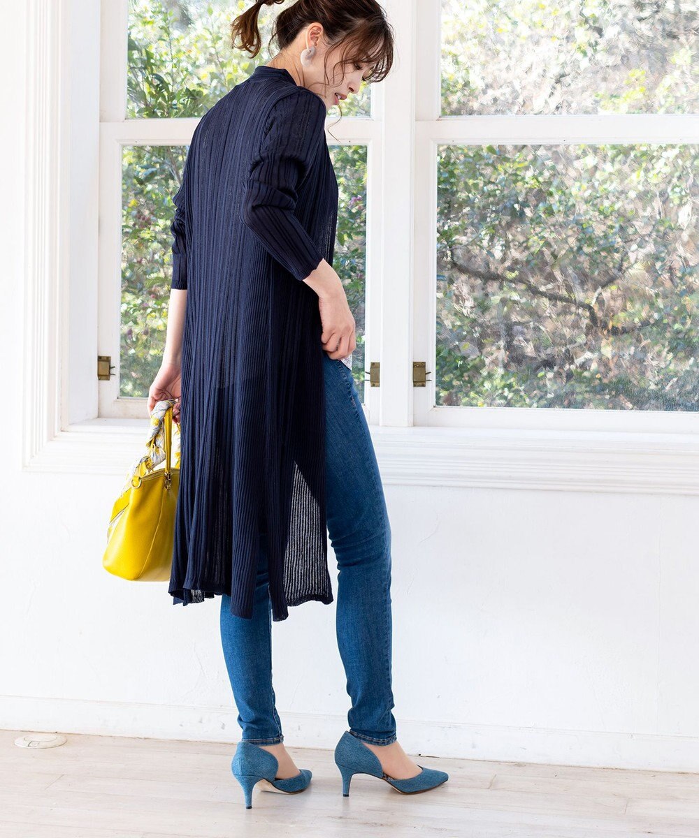 Tiaclasse 【UVケア・接触冷感】さらっと羽織れる膝丈ロングトッパーカーディガン 