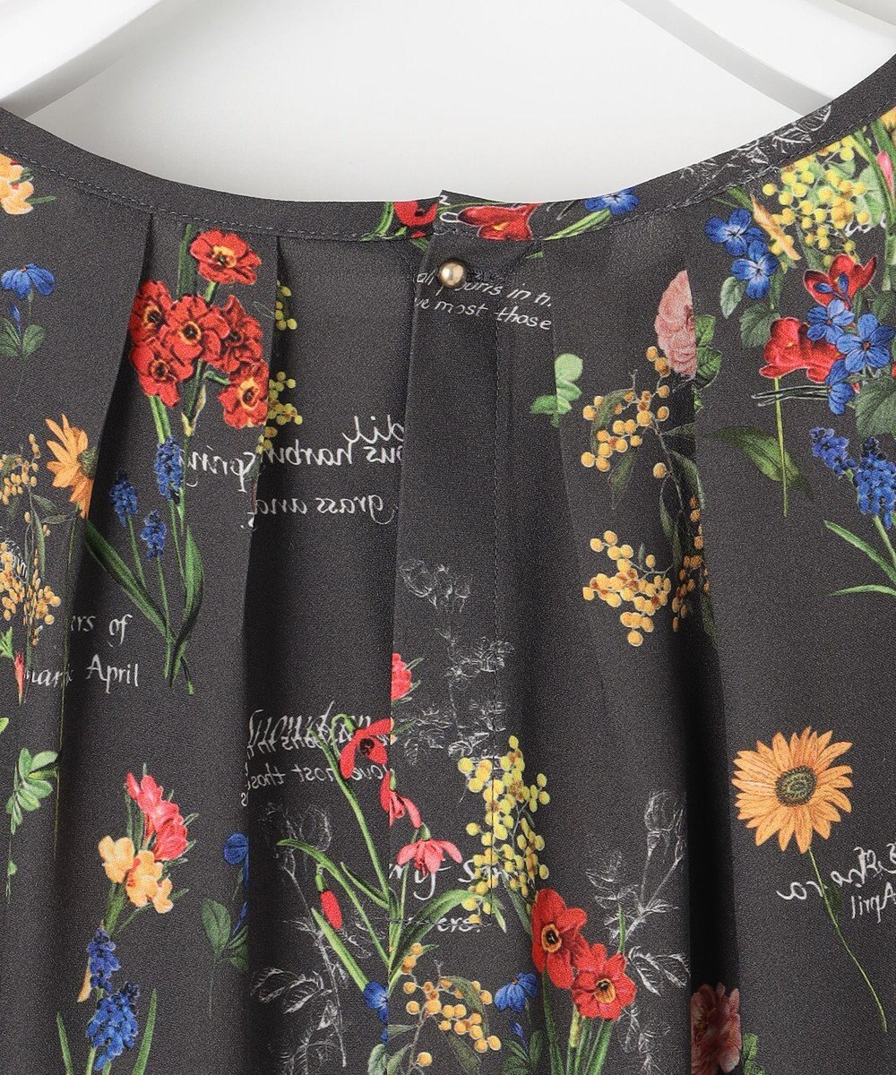 自由区 【洗える】フラワーガーデンプリント ブラウス 