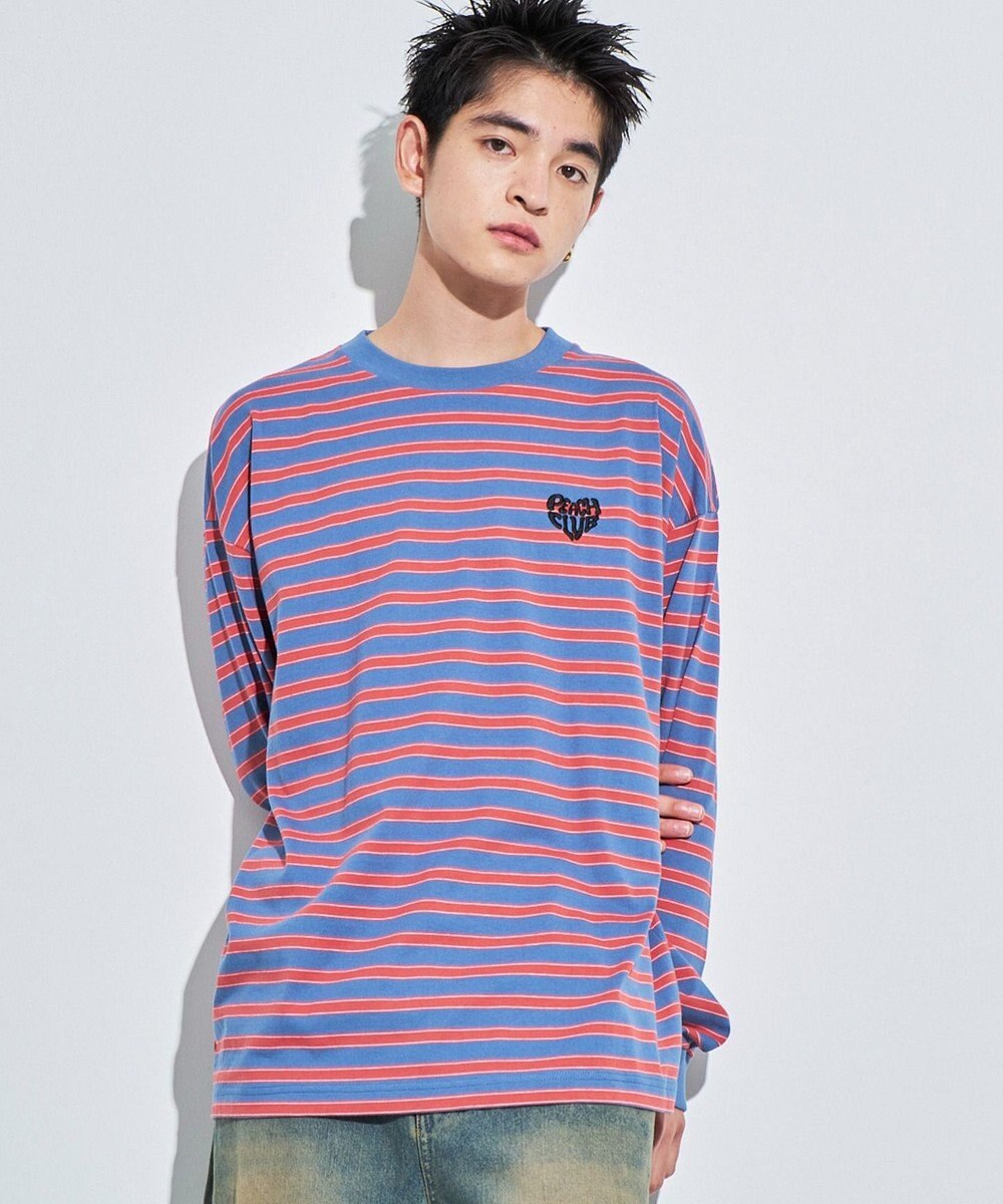 WEGO 【MLサイズ展開】ボーダーワンポイントT（LS） 