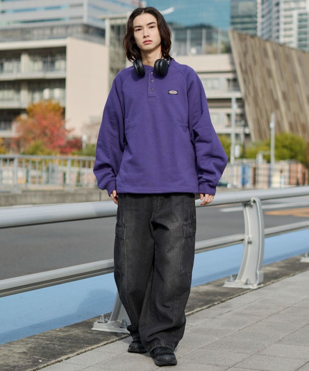 WEGO 【ユニセックス着用ITEM/MLサイズ展開/裏起毛】ショートドロストヘンリーネックプルオーバー 