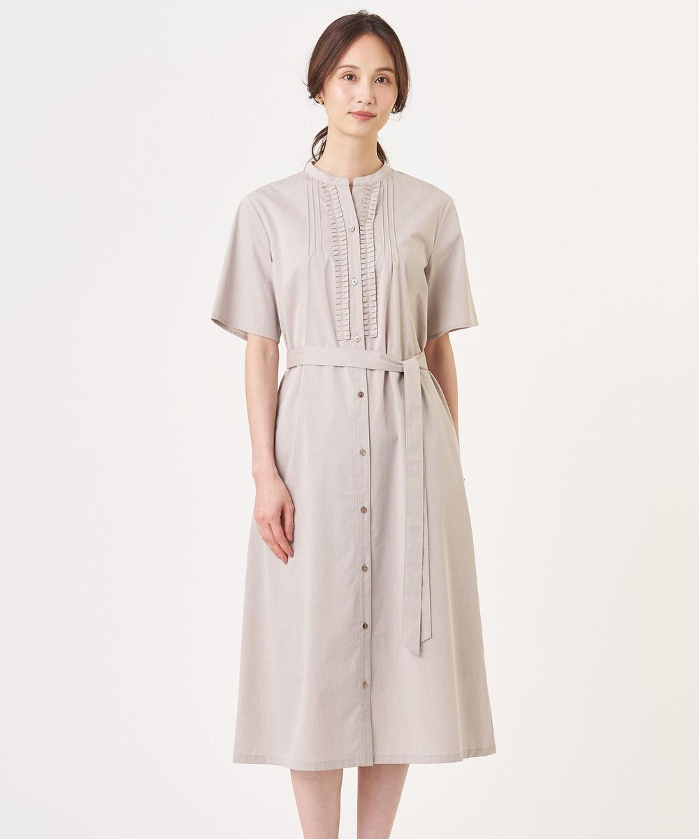 J.PRESS LADIES 【一枚で着映え】ライトタフタ タックプリーツ ワンピース 