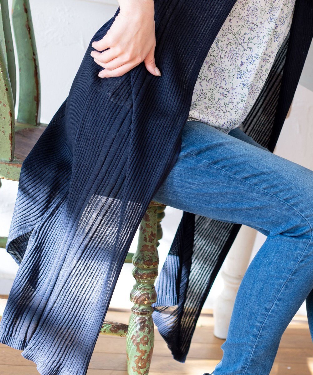 Tiaclasse 【UVケア・接触冷感】さらっと羽織れる膝丈ロングトッパーカーディガン 