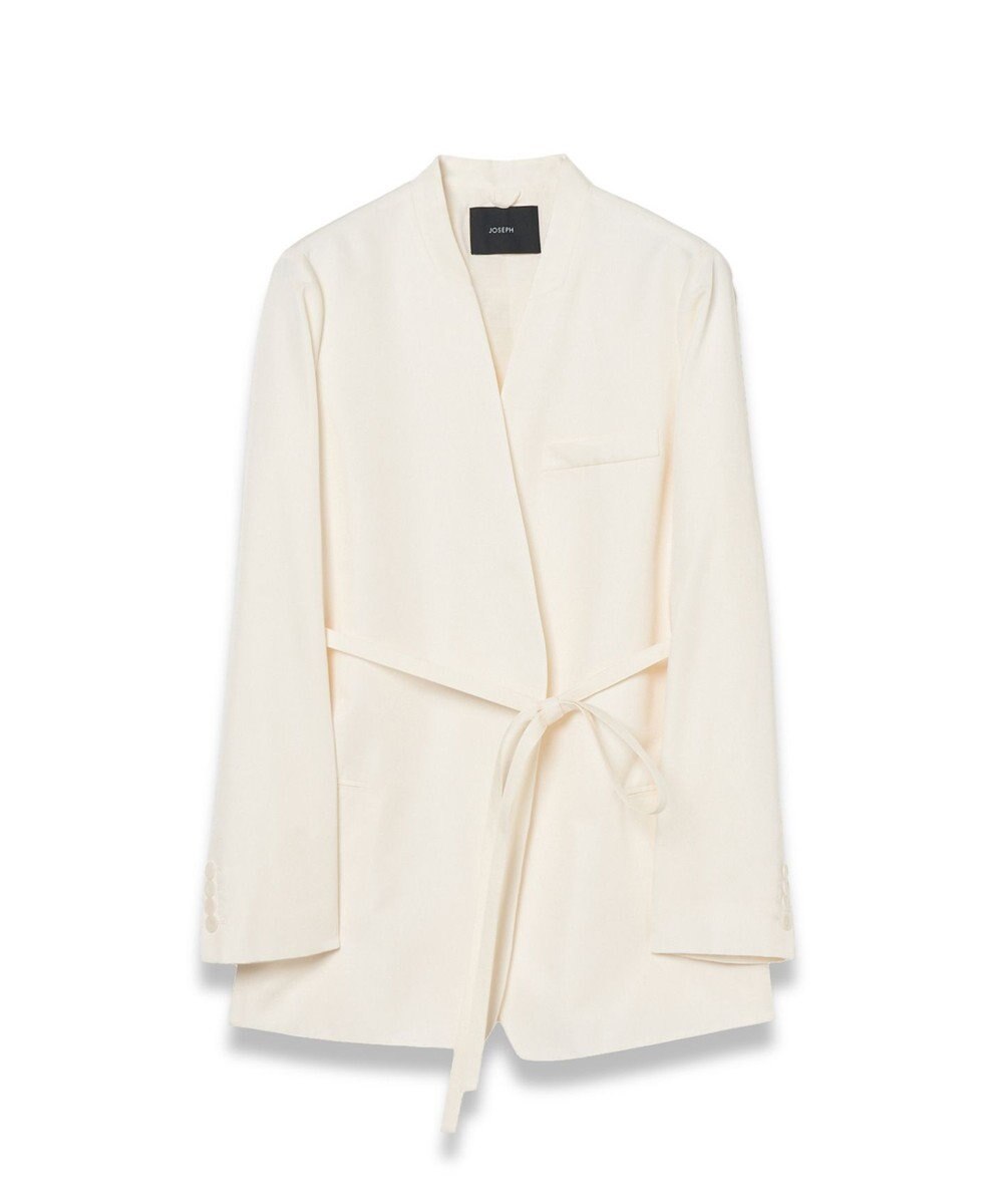JOSEPH ソフトコットンシルク　ノーカラージャケット 