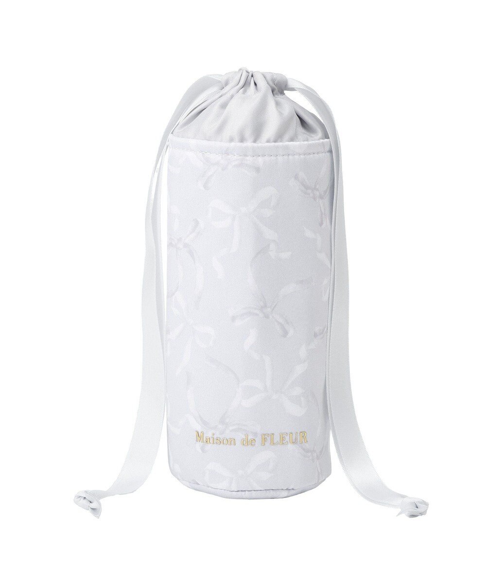 Maison de FLEUR 【保冷機能付き】リボン柄巾着ボトルケース 