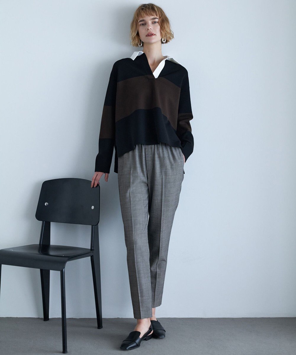 ICB 【UVカット・洗える】ウール2WAYストレッチ ドロストパンツ 