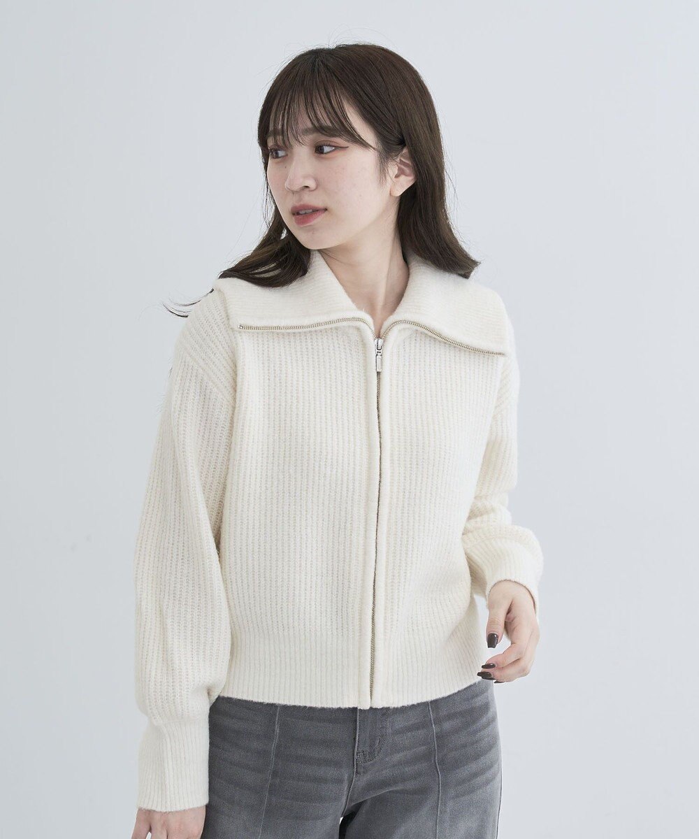 Green Parks Ｚｉｐ付きコンパクトニットカーディガン 