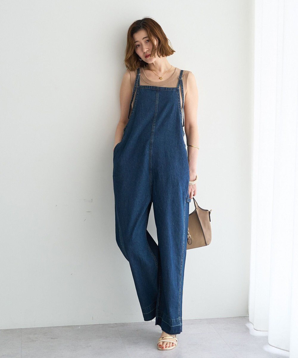 YECCA VECCA 綿麻デニムサロペット 