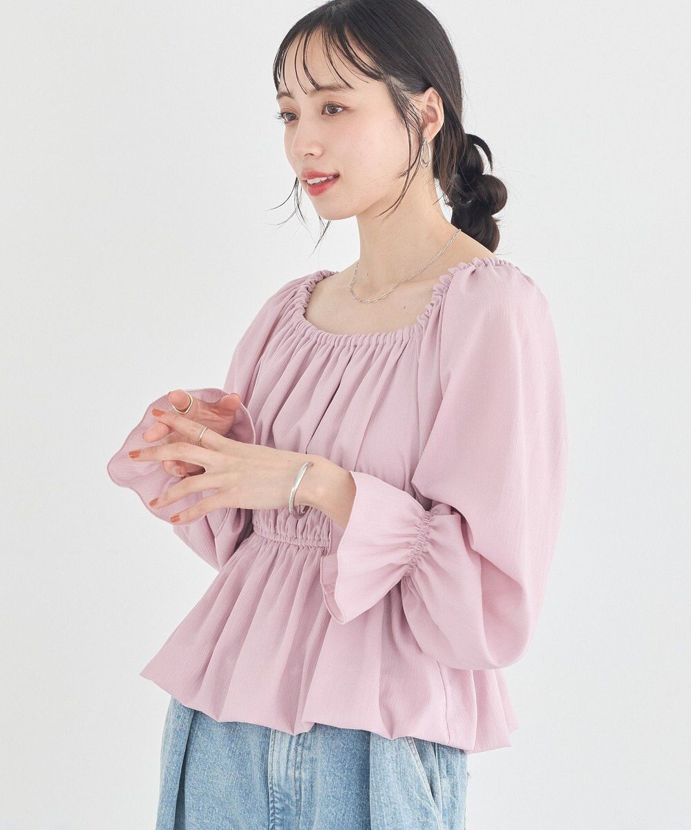 earth music&ecology バルーンヘムブラウス 