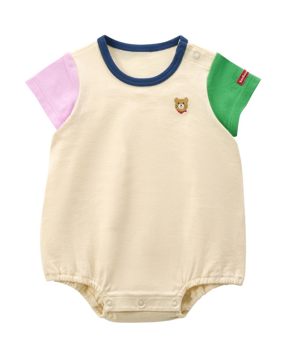 MIKI HOUSE HOT BISCUITS 【70-80cm】【Everyday Series】ワンポイント 半袖ボディシャツ 