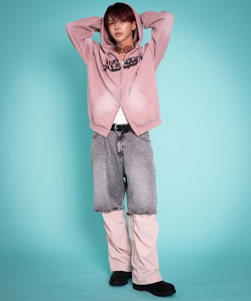 WEGO 【ユニセックス着用ITEM/MLサイズ展開】グラフィックZIPパーカー 