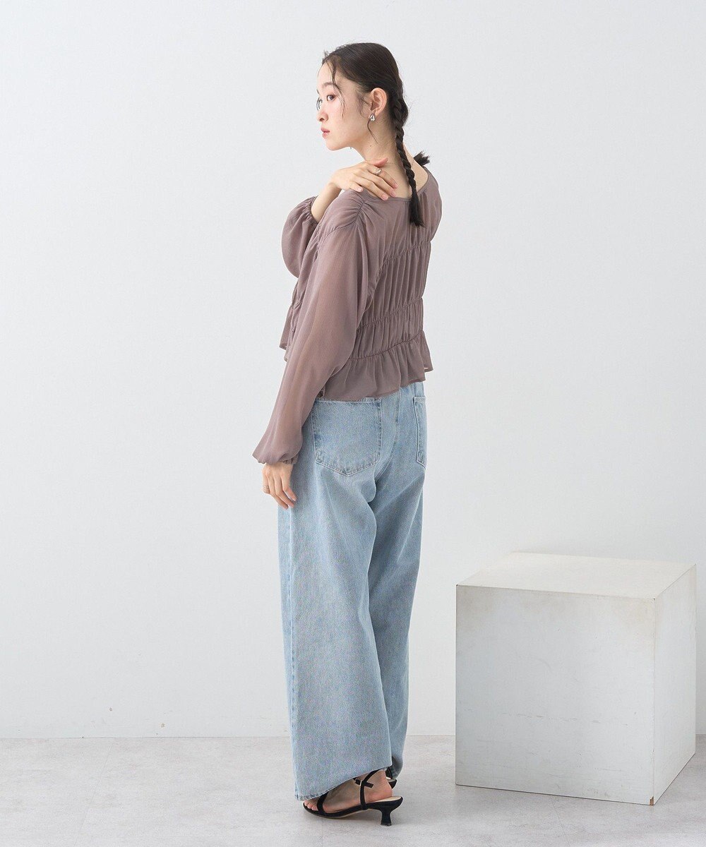 earth music&ecology ＳＥＴ２点シアーシャーリングブラウス＋インナー 