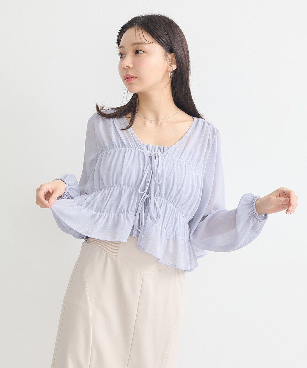 earth music&ecology ＳＥＴ２点シアーシャーリングブラウス＋インナー 