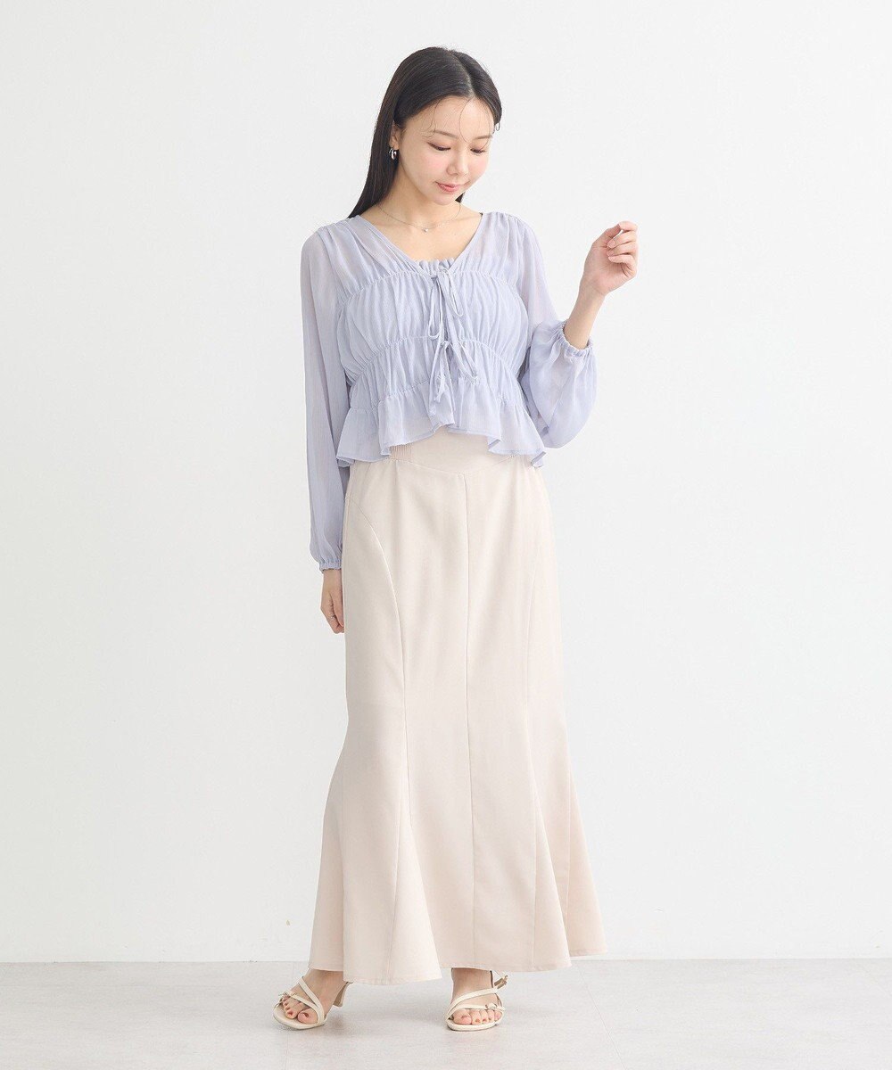 earth music&ecology ＳＥＴ２点シアーシャーリングブラウス＋インナー 