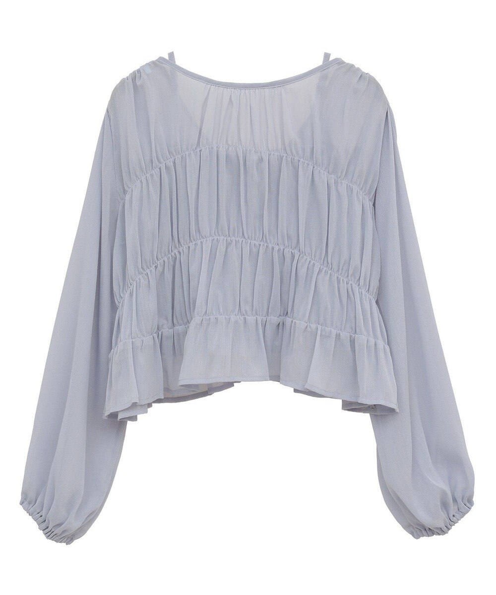 earth music&ecology ＳＥＴ２点シアーシャーリングブラウス＋インナー 