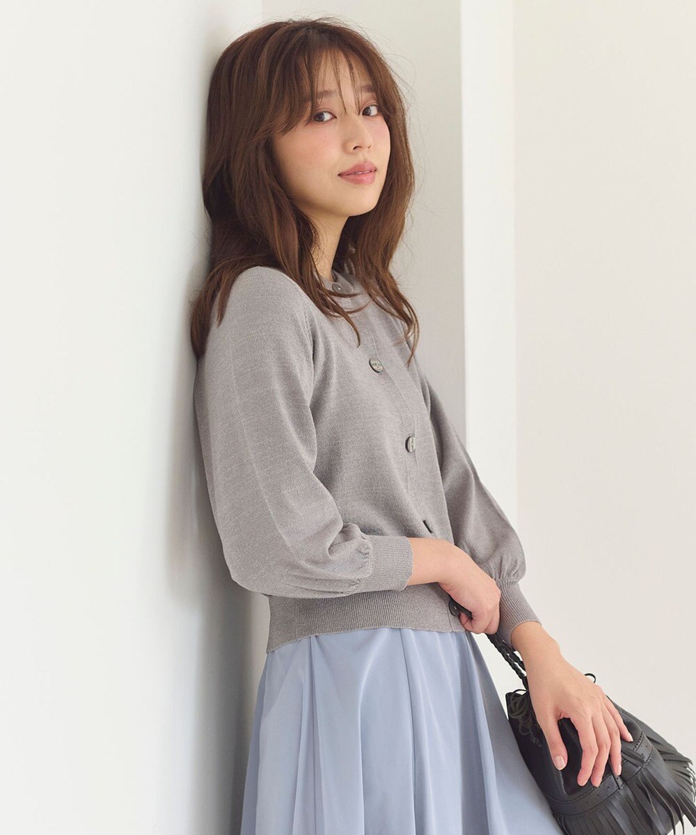 Feroux 【洗える】ラメニットカーディガン 