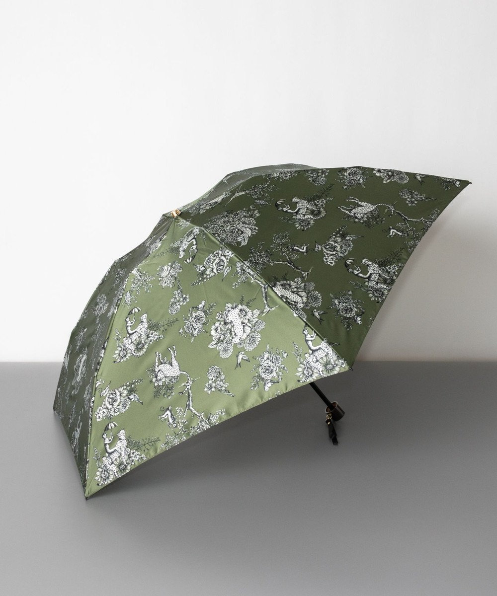 AURORA Beaurance（ビューランス）オリジナルプリント雨傘（折り畳みミニ傘） カーキ