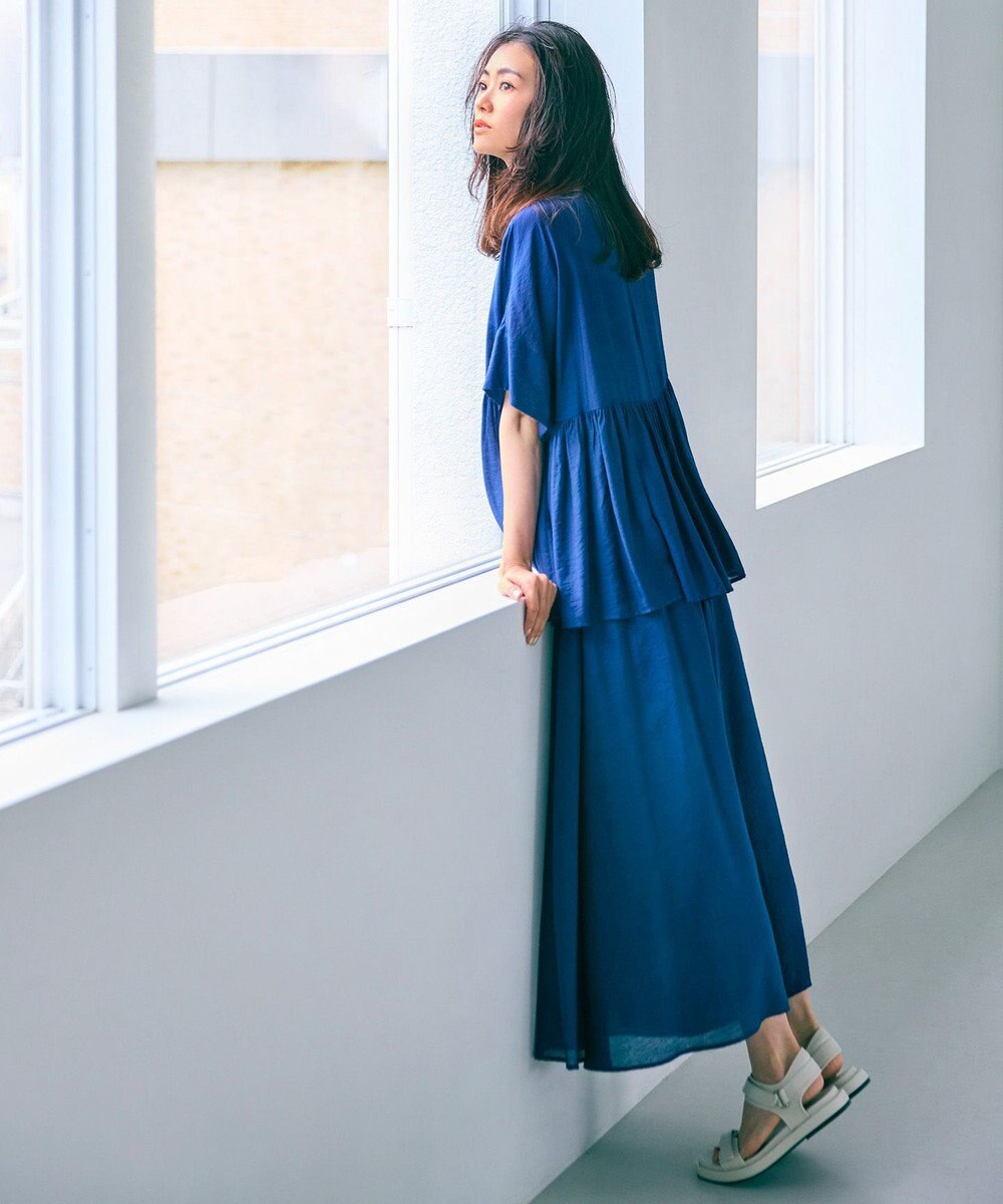 UNFILO ヴィンテージシアー ギャザーワイドパンツ 