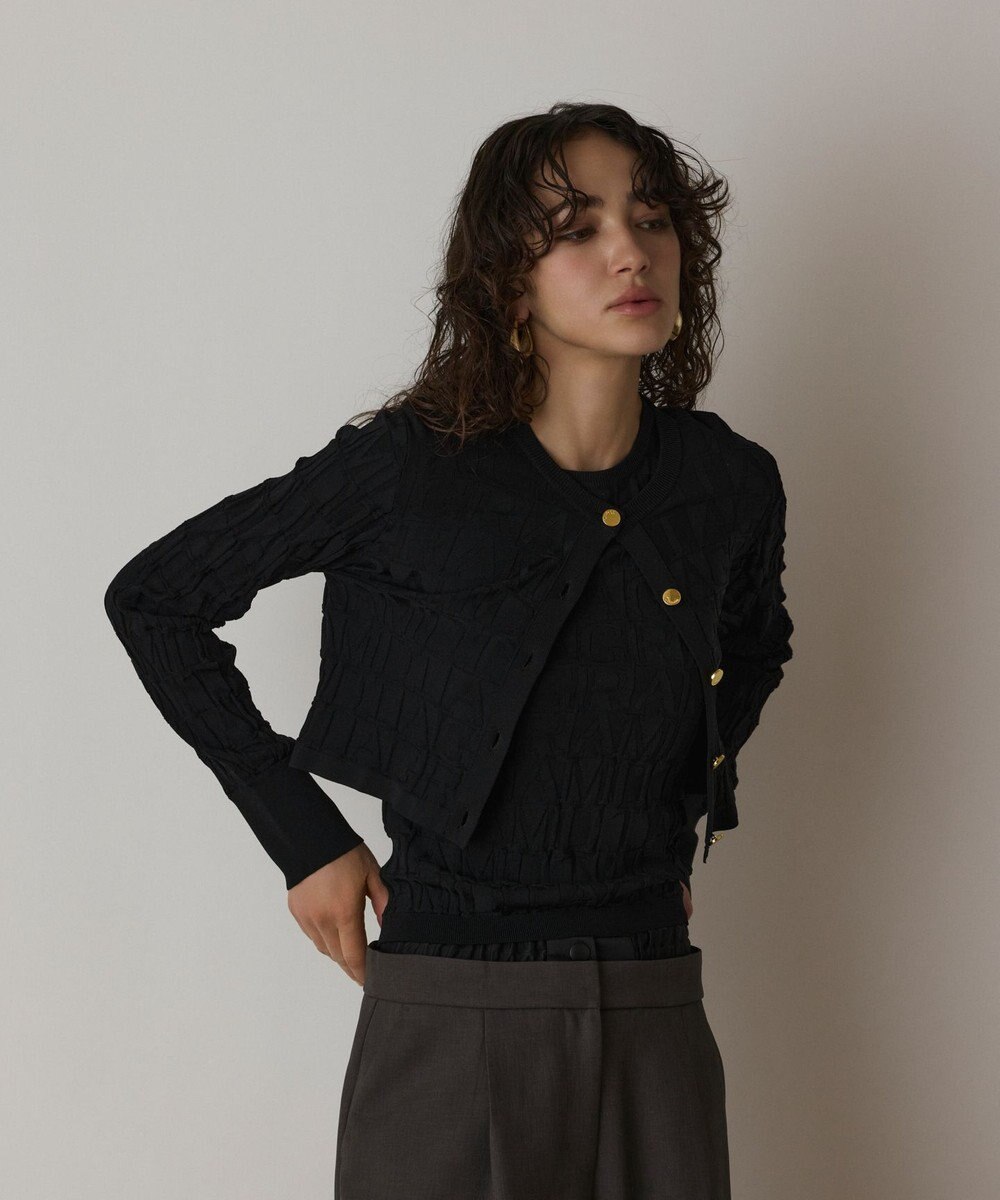 GRACE CONTINENTAL モノグラムニットカーディガン 