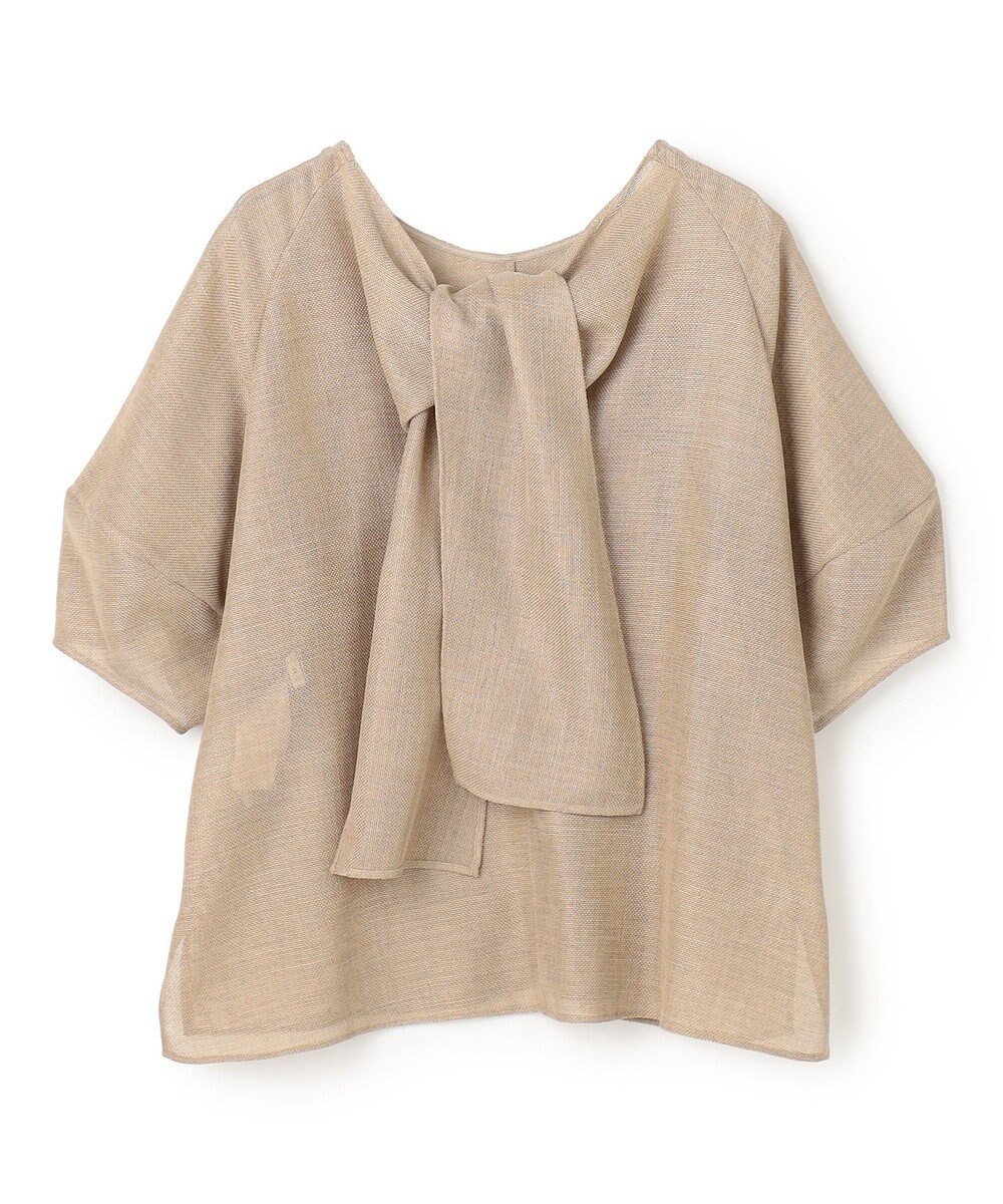 BEIGE， LIATRIS / バックリボン ハーフスリーブブラウス 