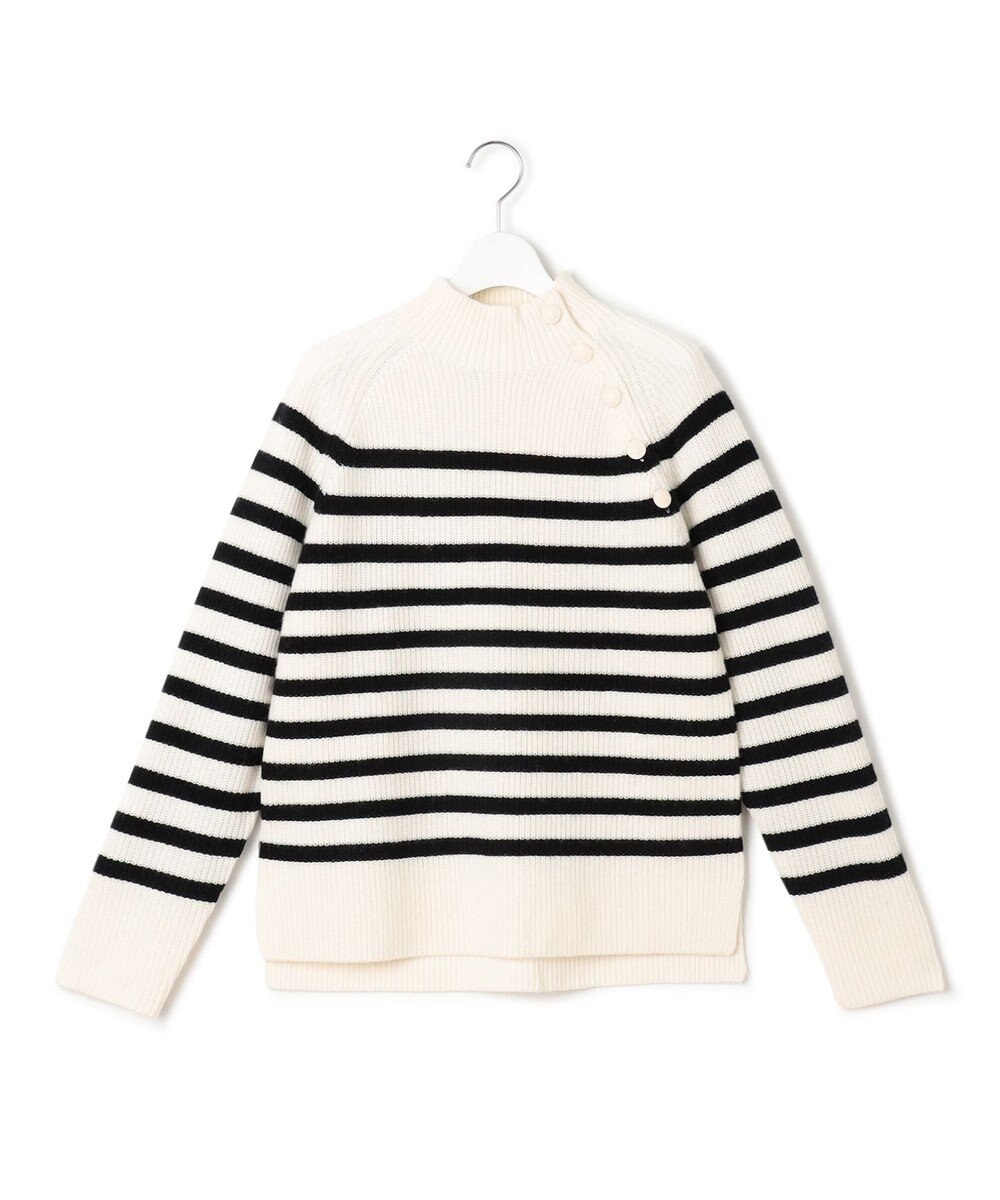 23区 S 【洗える】ウールカシミヤ パネルボーダー ニット 