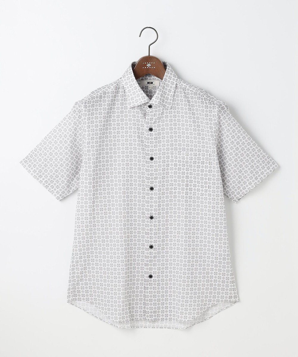 JOSEPH ABBOUD 【キングサイズ・綿100％・JAPANファブリック】パナマボイルプリント 半袖シャツ 