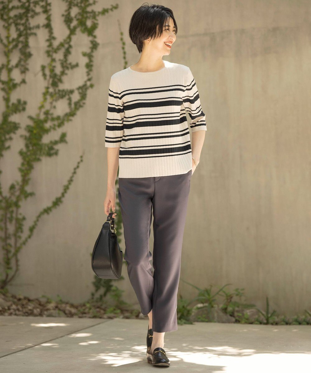 J.PRESS LADIES L 【セットアップ対応・洗える】RELAXIONツイル テーパード パンツ 