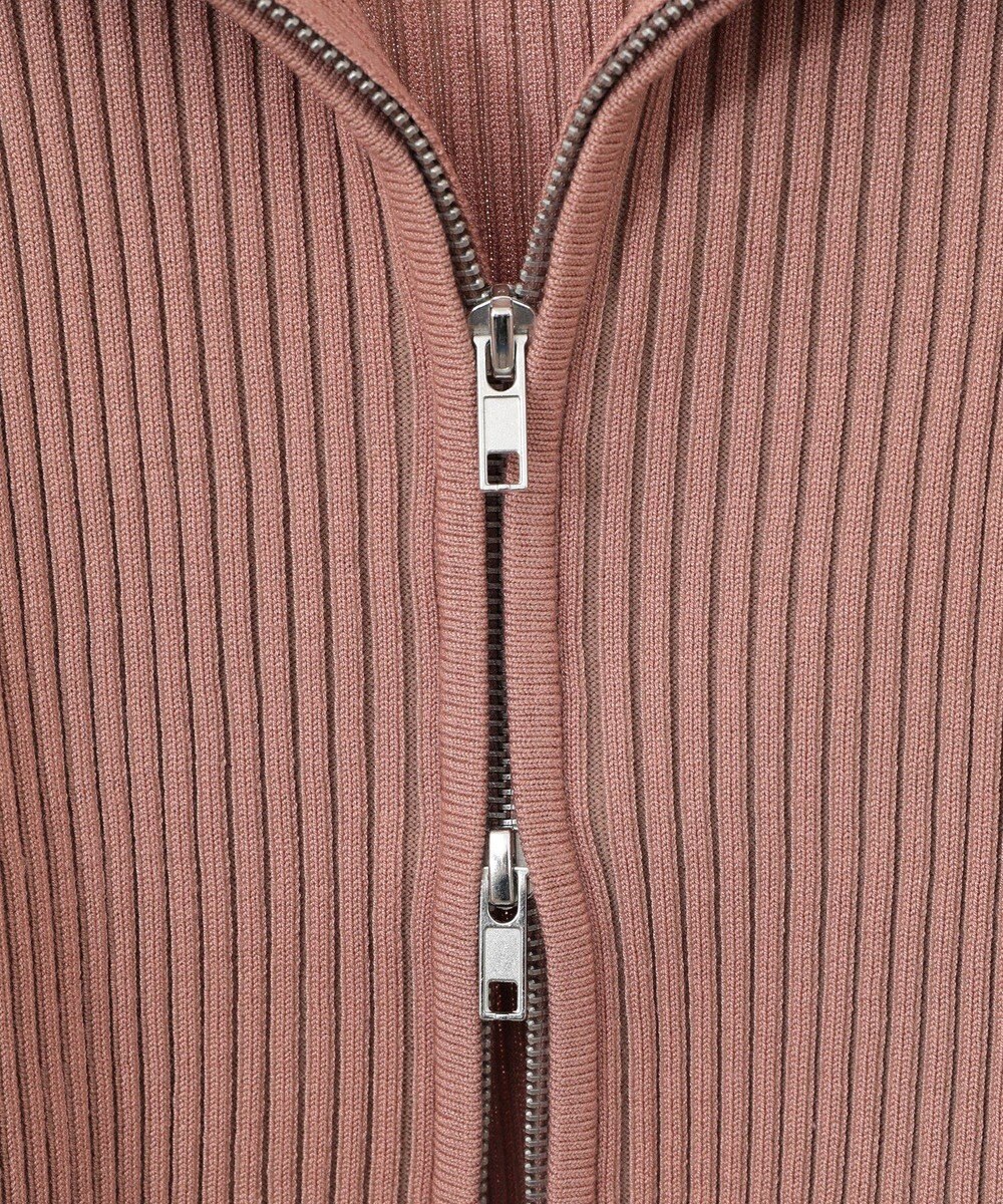 Green Parks 配色リブＺｉｐニットカーディガン 